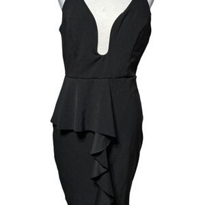 Mystic Los Angeles Sexy Strappy Low Plunging Neckline Little Black Dress Large